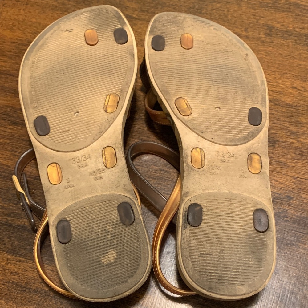 Aldo Brown and Tan Strappy Sandals - Picture 4 of 8